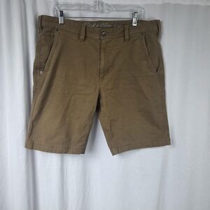 Eddie Bauer Shorts Mens 36 Brown Canvas Utility Chino Stretch Pockets Casual